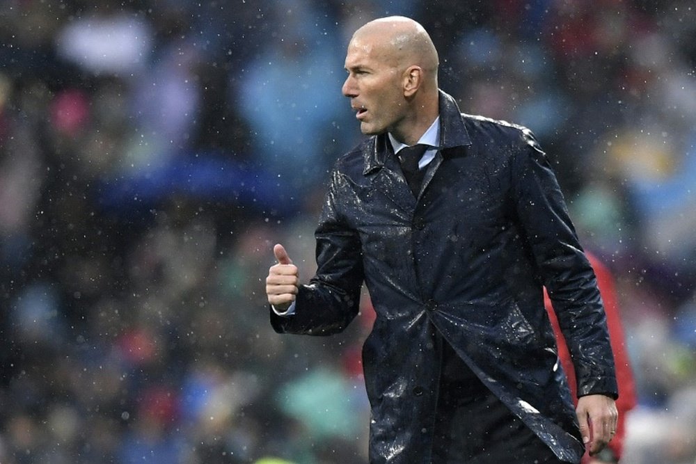 L'entraîneur français du Real Madrid, Zinedine Zidane, lors du match de Liga contre Villarreal. AFP