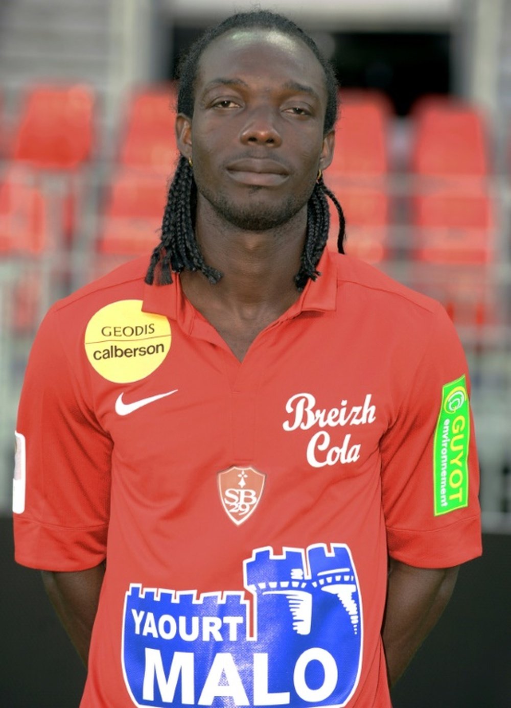 Moïse Brou Apanga, alors défenseur du Stade Brestois, le 30 août 2012 à Brest. AFP