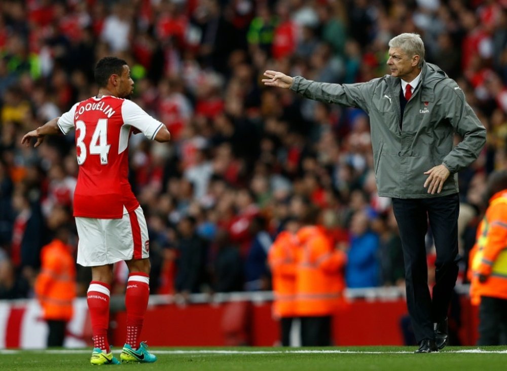 Coquelin may be out for a few weeks after coming off injured in the 3-0 win over Chelsea. AFP