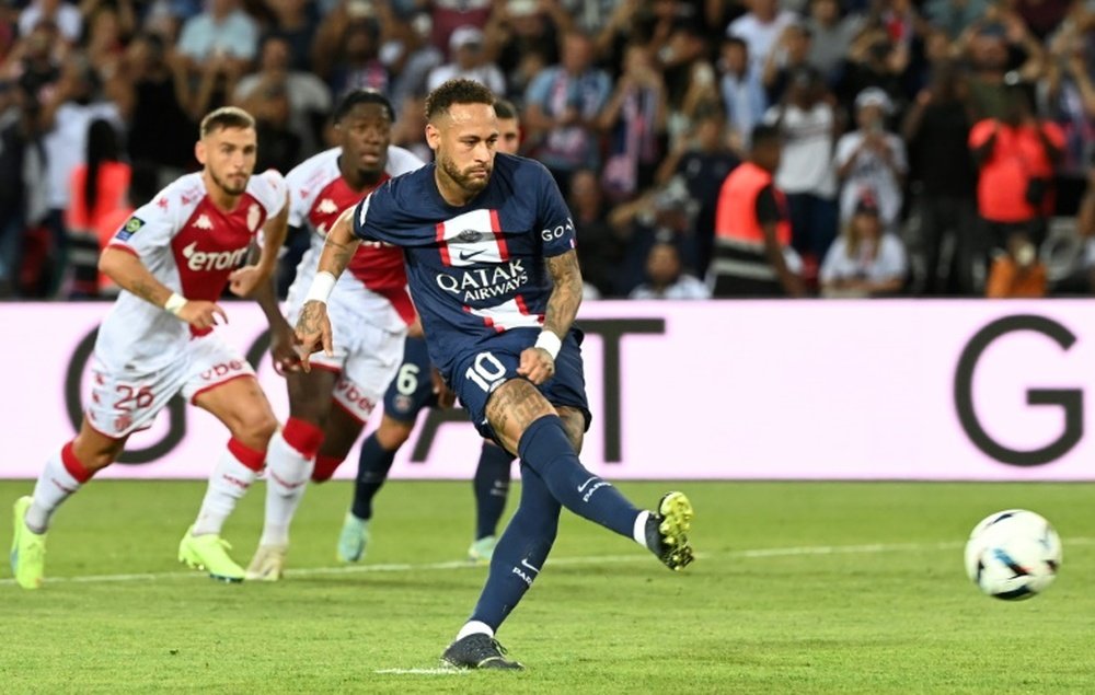 Neymar's penalty gave PSG a draw against Monaco. AFP