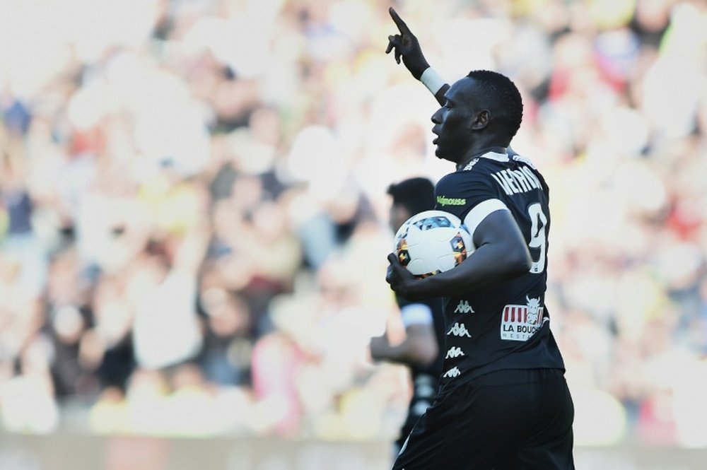 Le Sénégalais Famara Diedhiou, buteur avec Angers contre Nantes à La Beaujoire. AFP
