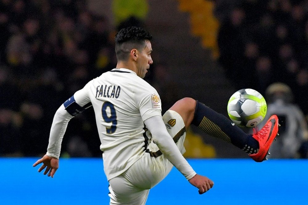 Radamel Falcao et Monaco, à la lutte pour la 2e place de Ligue 1. AFP