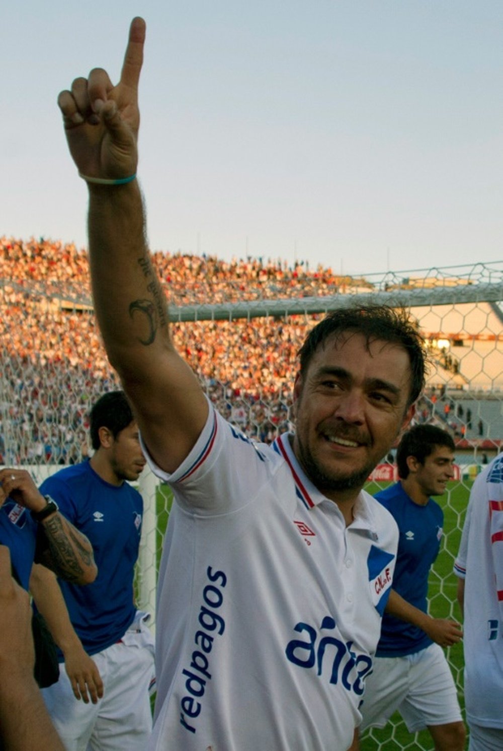 Le joueur de Nacional Alvaro Recoba lors la victoire face au Penarol en championnat dUruguay, le 9 novembre 2014 au Stade Centenario de Montevideo