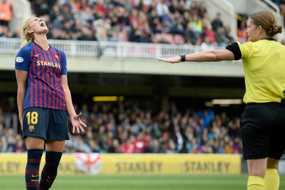 Kheira Hamraoui prolonge une saison au FC Barcelone. AFP