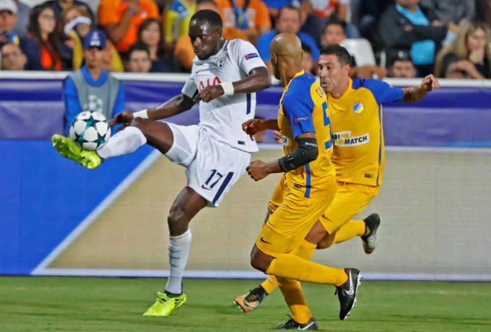 Moussa Sissoko précieux dans l'entre-jeu de Tottenham à Nicosie contre l'APOEL. AFP