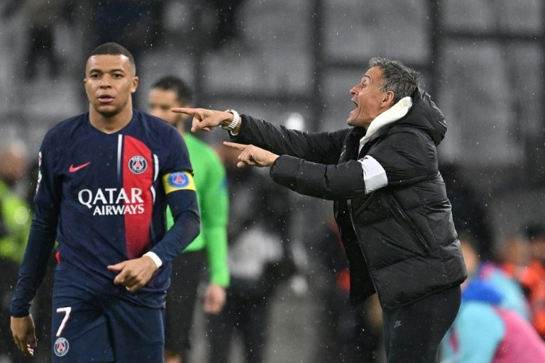 Luis Enrique praised Mbappe after the forward's final home game. AFP