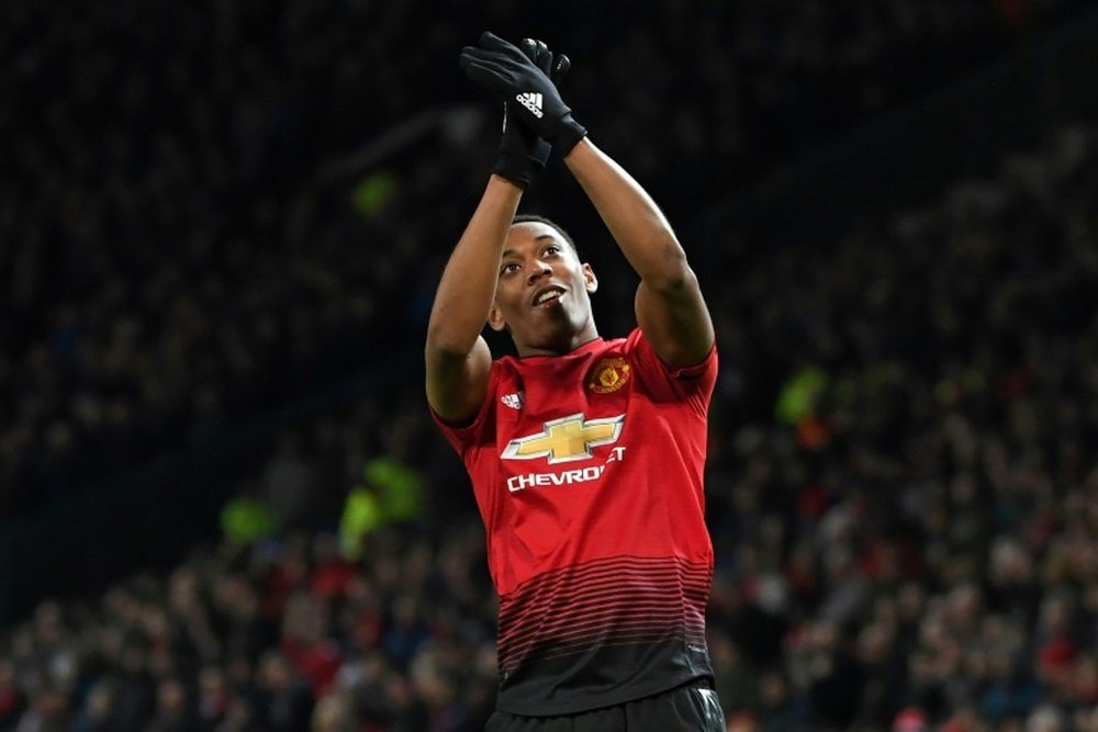 Anthony Martial has been in hot form for United. AFP
