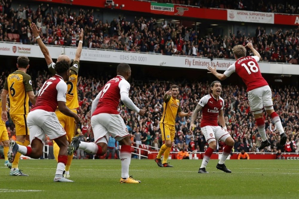 Monreal gave Arsenal the lead with just his second goal for the club. AFP