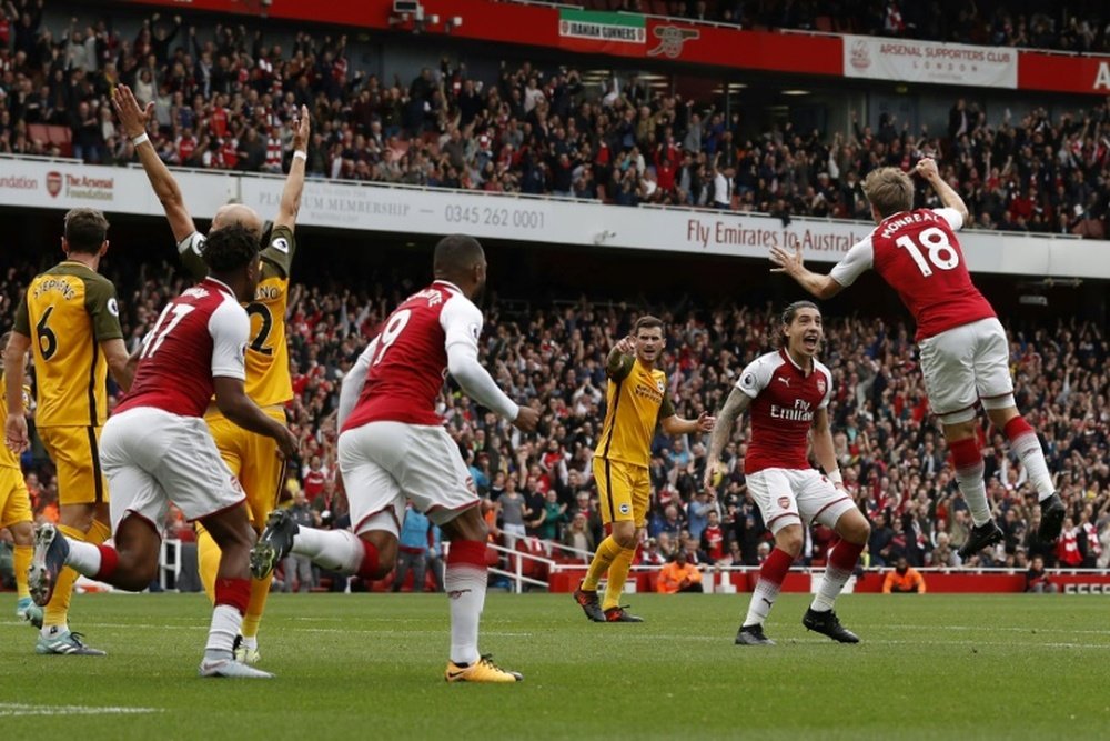 Monreal gave Arsenal the lead with just his second goal for the club. AFP