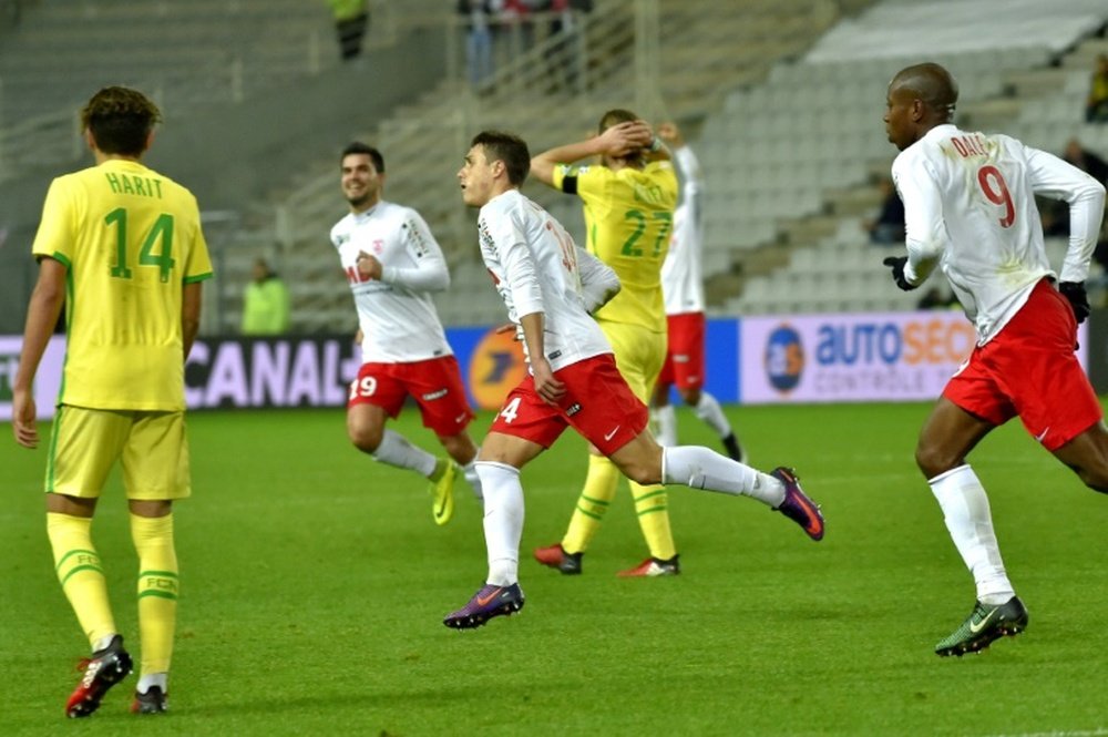 Joffrey Cuffaut, goleador ante el Nantes. AFP