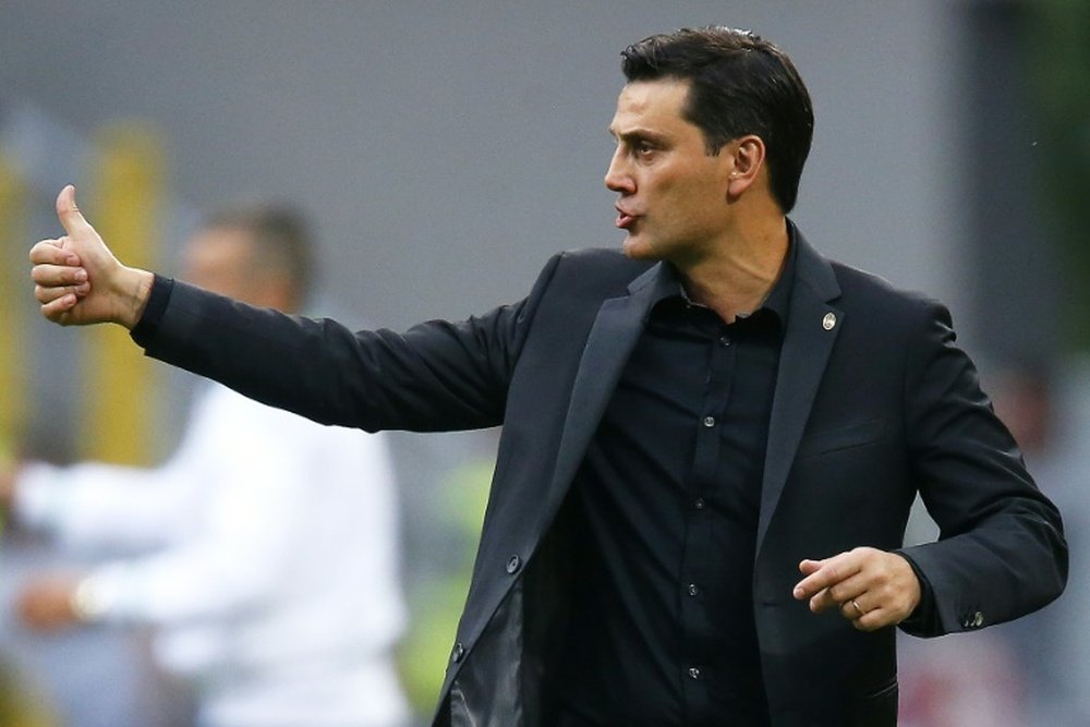 Montella, feliz con su equipo. AFP