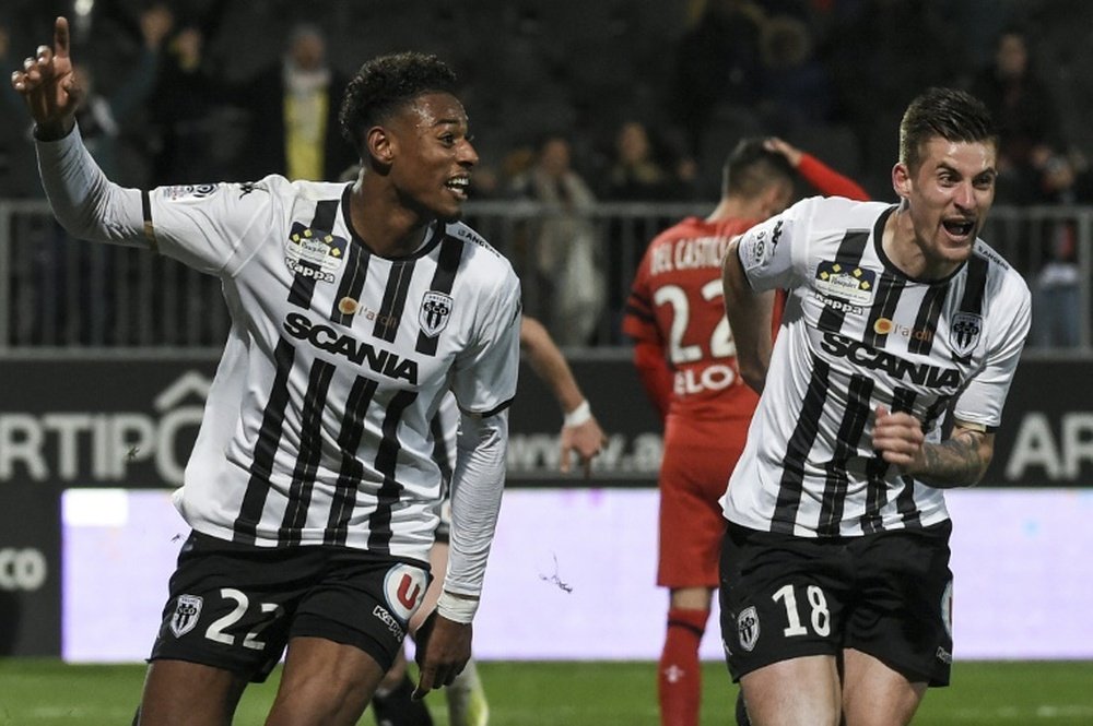 Jeff Reine-Adelaide (l) could be signed by AC Milan after impressing at Angers. AFP