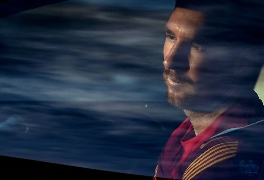 Messi, destrozado tras el anuncio de su adiós. AFP