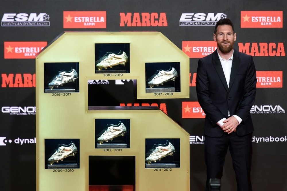 Messi has won his sixth Golden Shoe. AFP