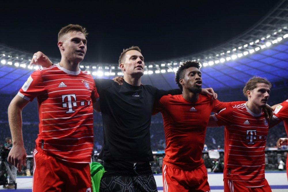 Neuer is back in action after a month out. AFP