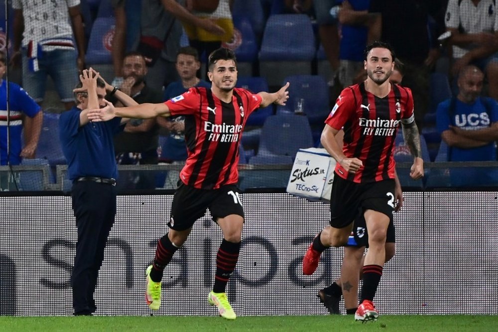 Brahim Díaz, muy feliz en el Milan. AFP