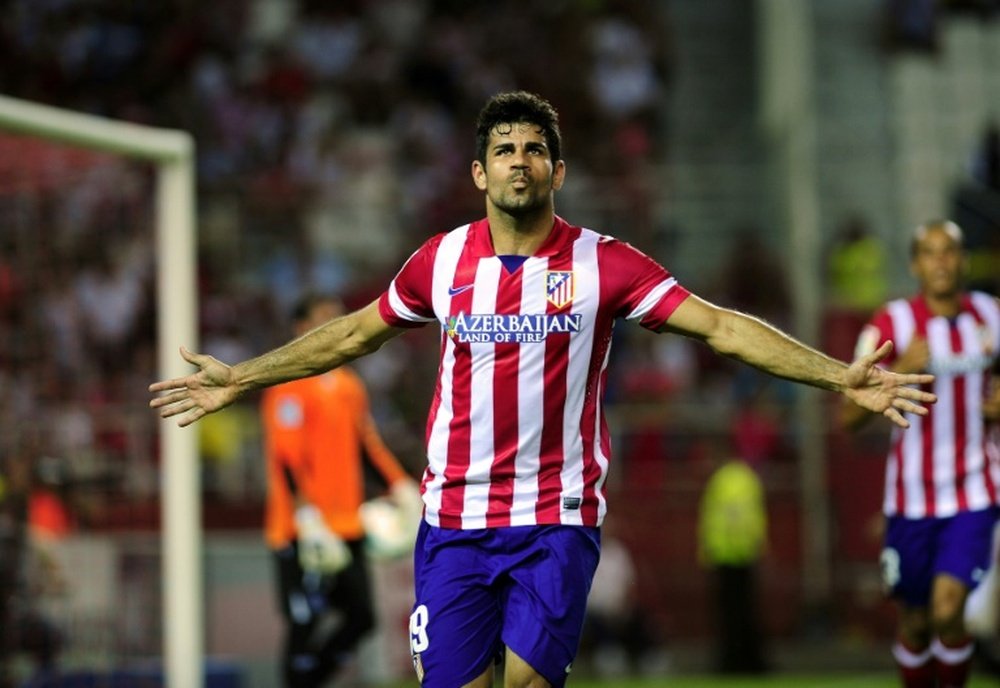L'attaquant de l'Atletico Madrid Diego Costa lors d'un match contre Séville. AFP