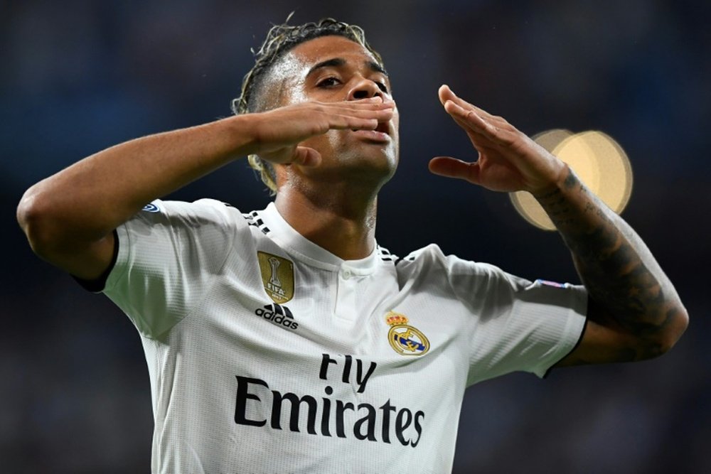 Mariano anotó un golazo en su estreno a su regreso a Madrid. AFP