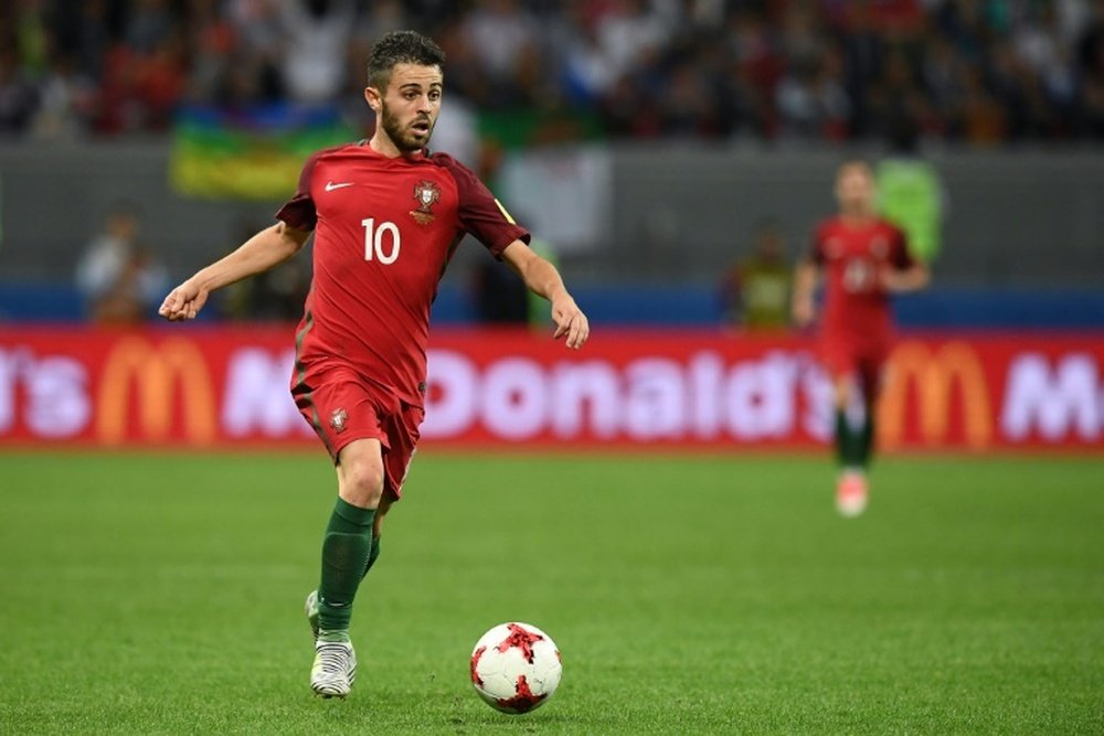 Le milieu du Portugal Bernardo Silva lors du match face au Chili en Coupe des Confédérations. AFP