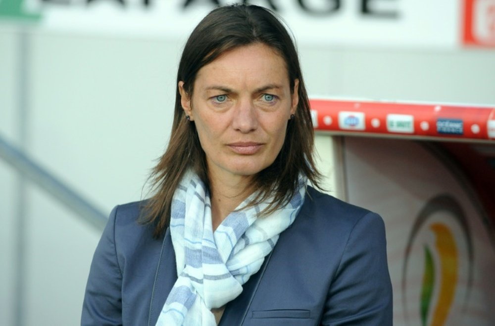 L'entraîneure de Clermont Corinne Diacre à Brest. AFP