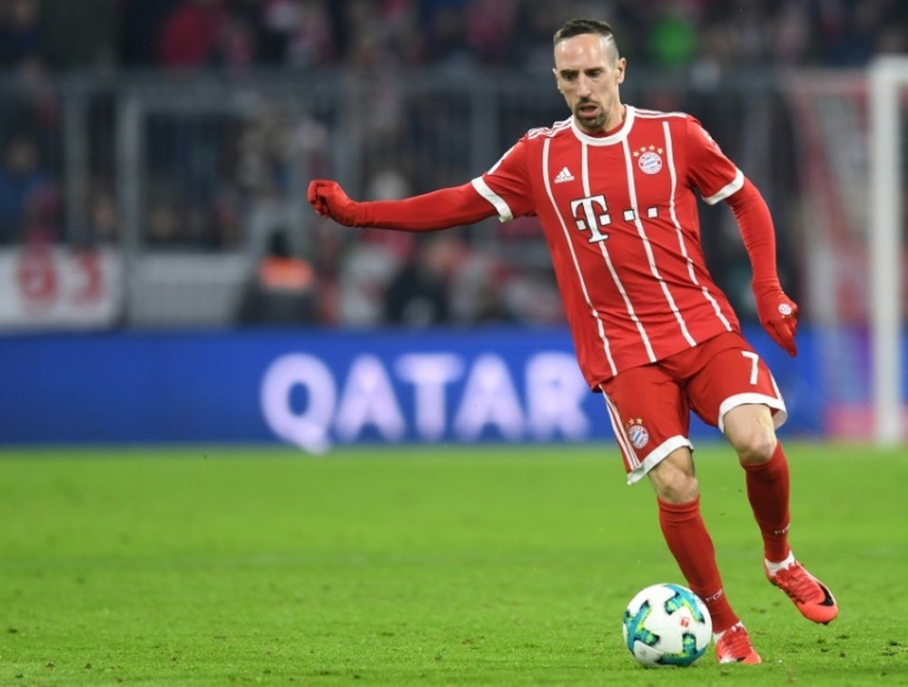 L'ailier du Bayern Munich Franck Ribéry contre Hanovre en match de Bundesliga. AFP