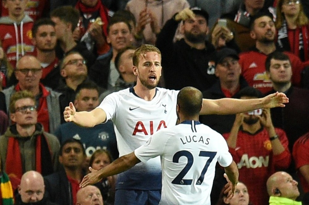 Lucas Moura fait l'éloge de Kane. AFP