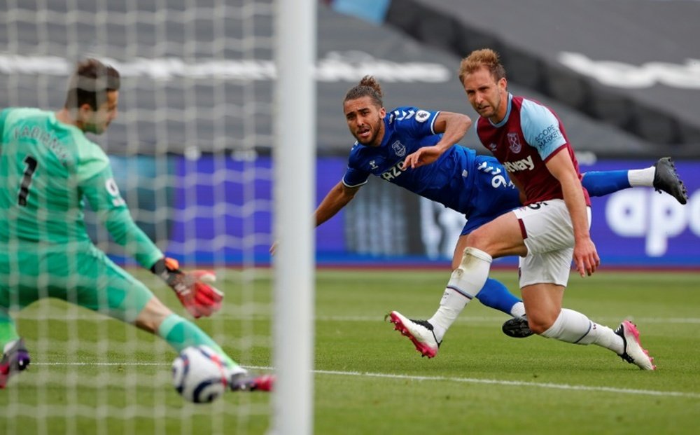 Calvert-Lewin could soon be a Newcastle player. AFP