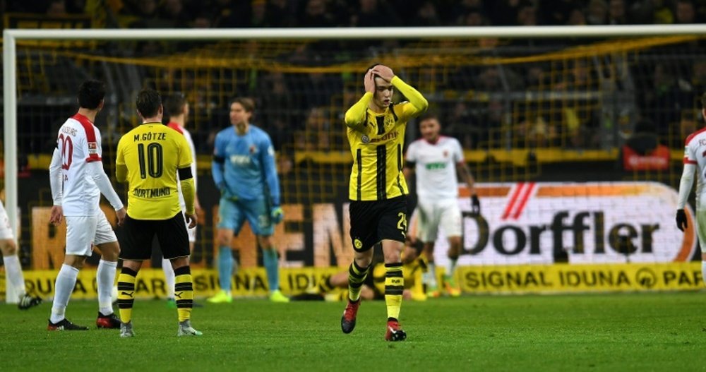 Le milieu de terrain de Dortmund Mikel Merino lors d'un match de Bundesliga contre Augsburg. AFP