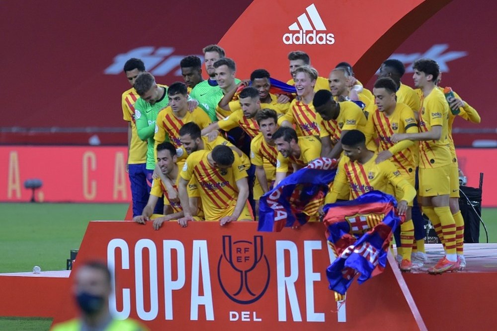 El Barça, campeón de Copa del Rey tras machacar al Athletic. AFP