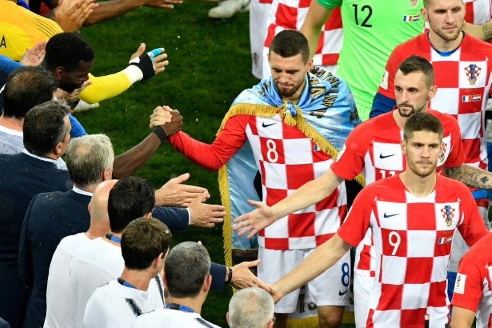 La déception des Croates battus par la France en finale du Mondial à Moscou. AFP