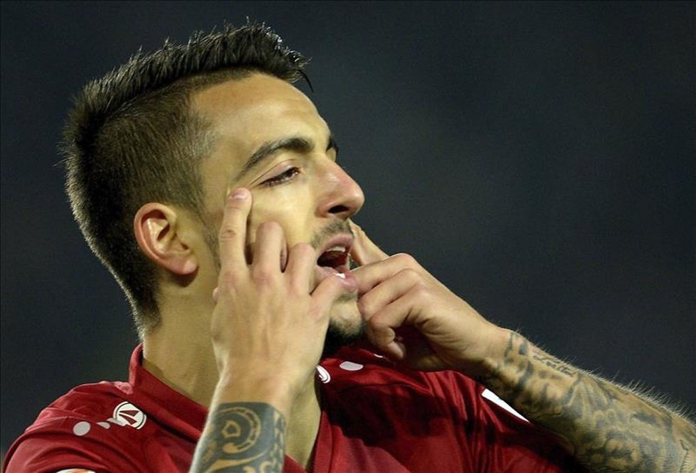 El jugador del Hannover, Joselu, celebra un gol. EFE/Archivo