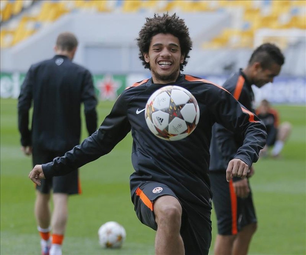 El jugador brasileño Luiz Adriano durante un entrenamiento con el Shakhtar Donetsk. EFE/Archivo