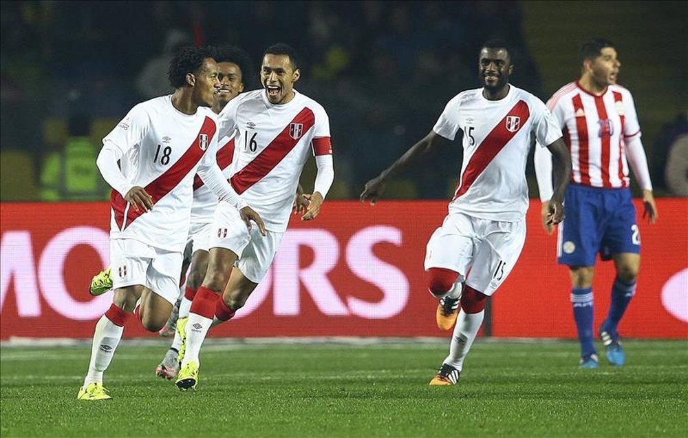 El peruano, contento tras vencer a Croacia. EFE/OsvaldoVillarroel