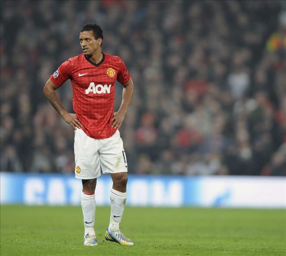 Nani pictured in Champions League action. EFE