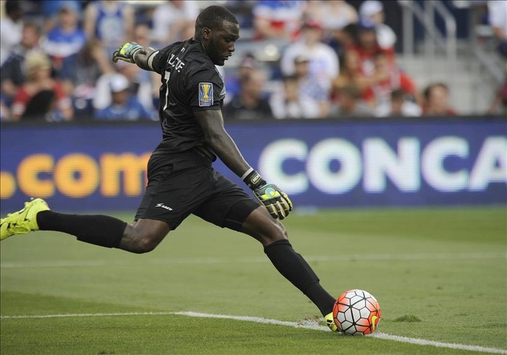 L'international haïtien Johny Placide sous le maillot du Sporting Park à Kansas City. EFE