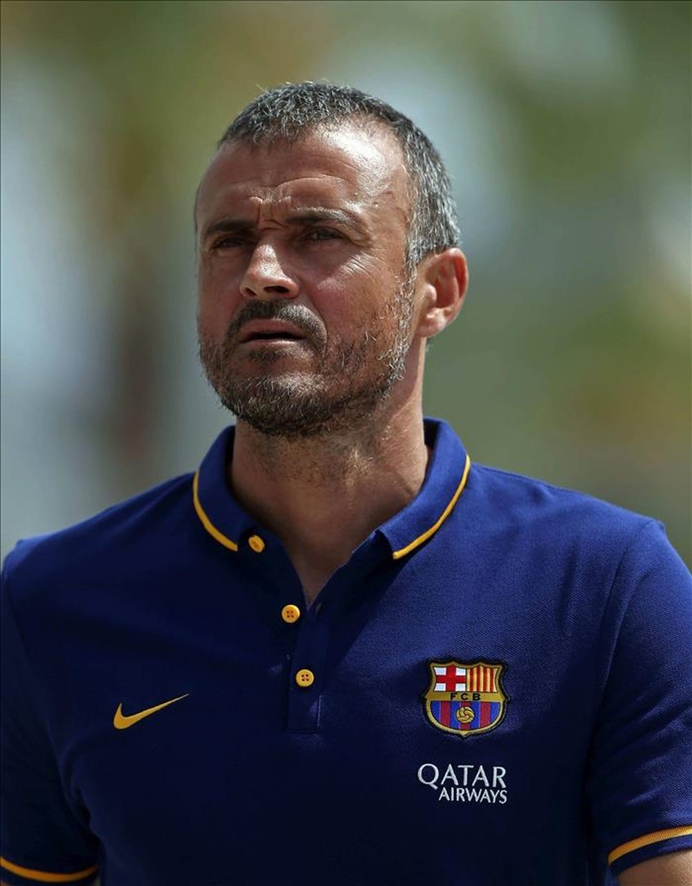 Luis enrique, during a training with Barcelona. EFE