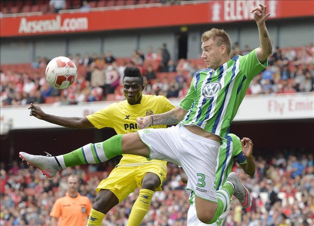 Bendtner has found a new club. AFP