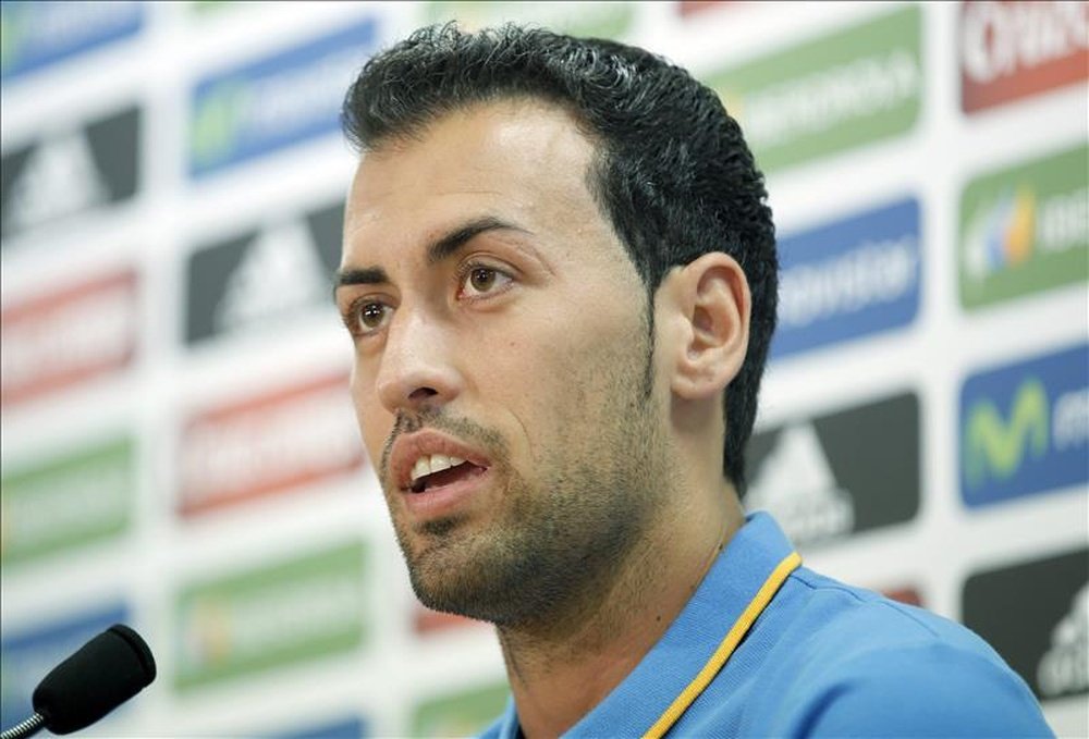 Sergio Busquets spoke to the press ahead of Spain's Euro 2020 qualifying match. EFE