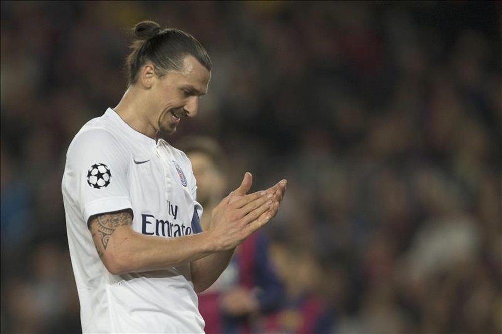 Swedish forward Zlatan Ibrahimovic playing for Paris Saint Germain. EFE/Archivo