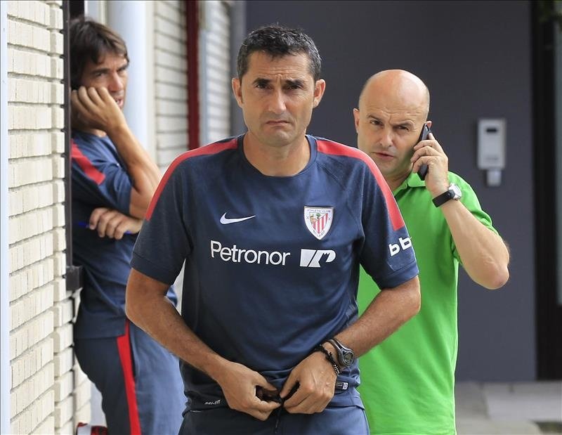 El entrenador del Athletic Club de Bilbao, Ernesto Valverde, se dirige a la rueda de prensa. EFE/Archivo