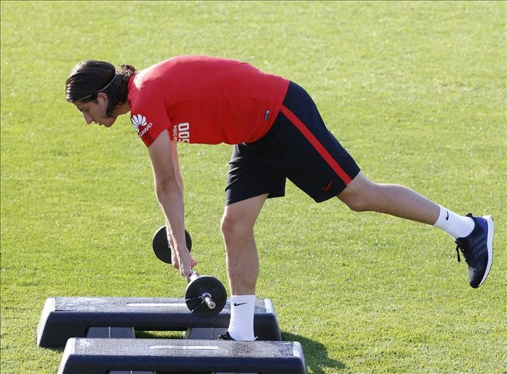 El centrocampista portugués del Atlético de Madrid, Tiago Mendes, durante un entrenamiento. EFE/Archivo