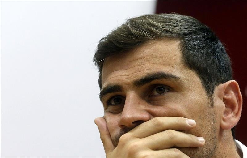 El jugador Iker Casillas durante una rueda de prensa. EFE/Archivo