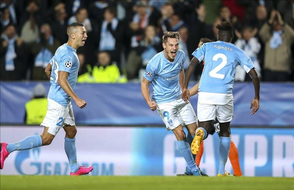 The striker scored as Malmo picked up a precious Champions League win. EFE