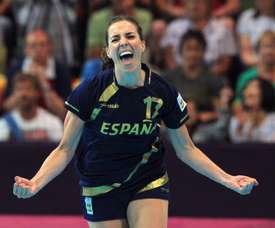 La jugadora de España Elizabeth Pinedo celebra un gol. EFE/Archivo