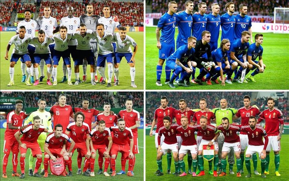 Las selecciones de Portugal, Islandia, Austria y Hungría. EFE