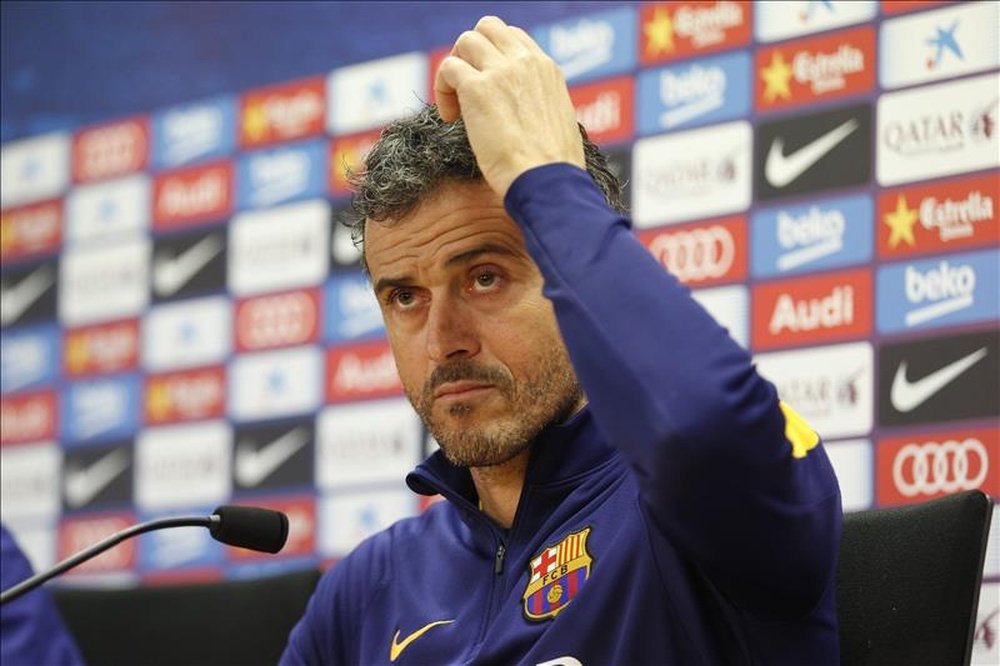 Luis Enrique no se mostró entusiasmado por batir el récord de Guardiola al frente del Barça. AFP