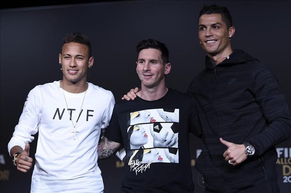 Neymar, Messi et Cristiano, candidats au Ballon d'Or 2015. EFE