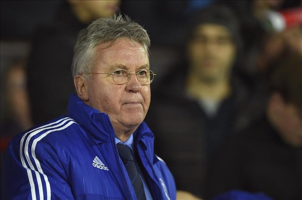 Guus Hiddink, actuel coach du Chelsea. AFP