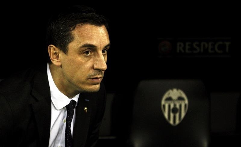 El entrenador del Valencia, Gary Neville. EFE/Archivo