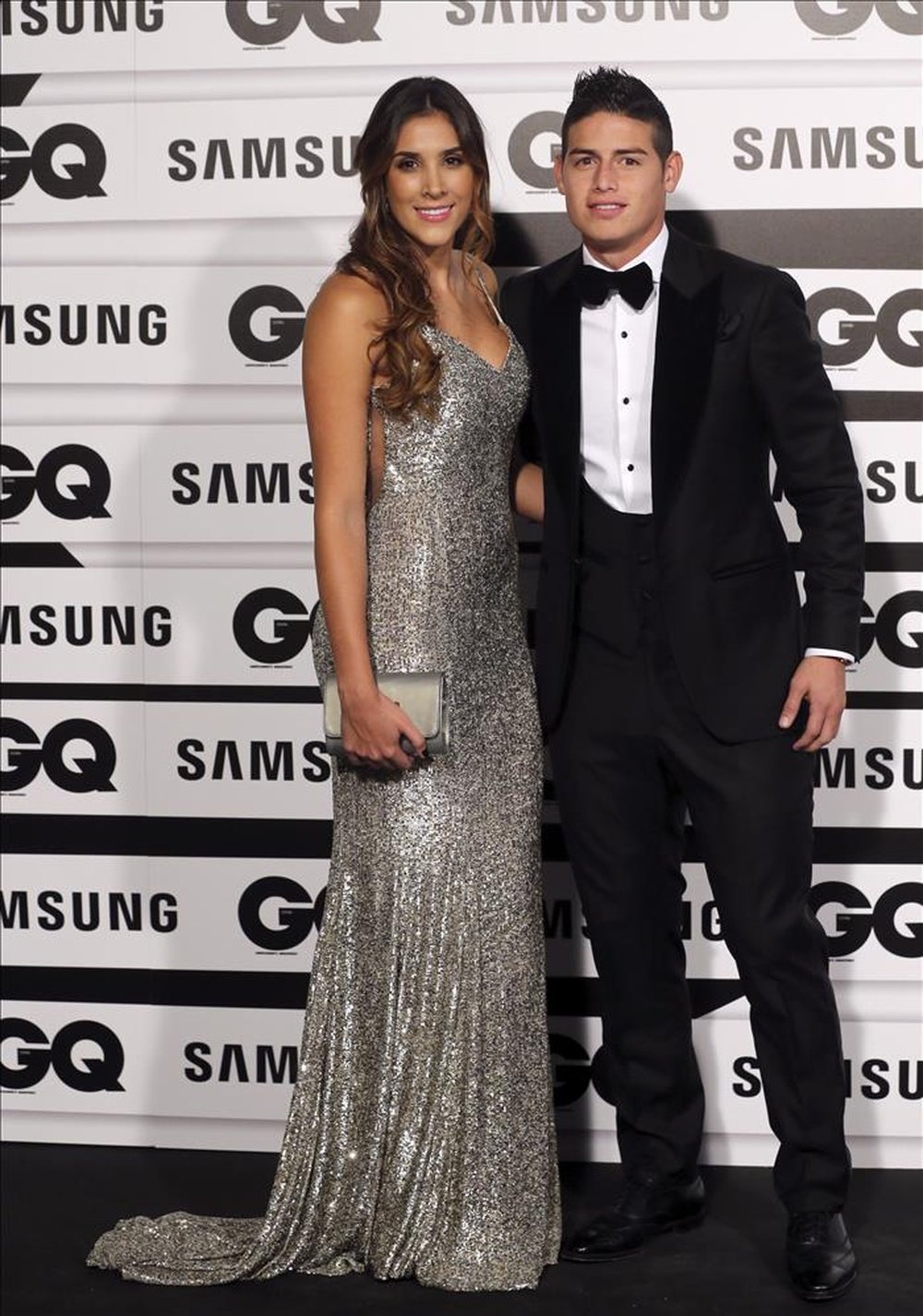 El futbolista colombiano James Rodríguez, del Real Madrid, y su esposa Daniela Ospina. EFE/Archivo